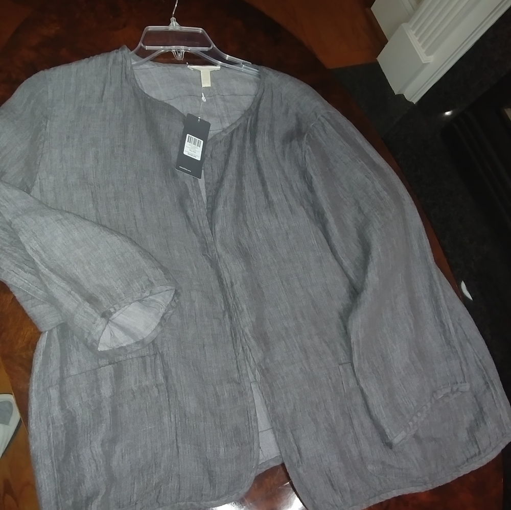 Braclet 3/4 length linen jacket